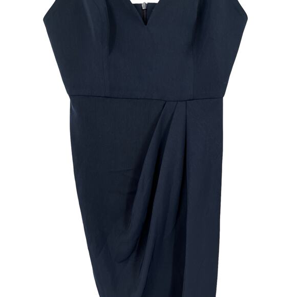 Shona Joy Dress Tulip hem maxi navy blue size 2 - Picture 4 of 8